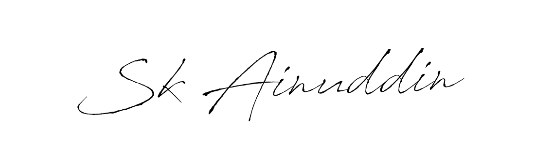 How to make Sk Ainuddin name signature. Use Antro_Vectra style for creating short signs online. This is the latest handwritten sign. Sk Ainuddin signature style 6 images and pictures png