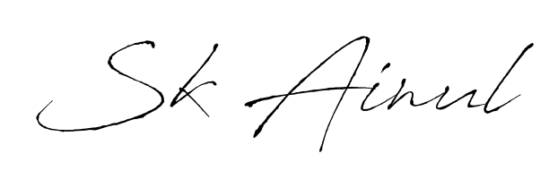 Practice writing Sk Ainul with the flow of Antro_Vectra lettering. A fantastic source of inspiration for developing your personal signature style. Sk Ainul signature style 6 images and pictures png