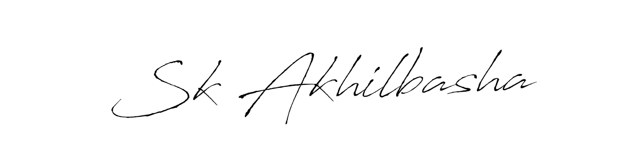 How to make Sk Akhilbasha name signature. Use Antro_Vectra style for creating short signs online. This is the latest handwritten sign. Sk Akhilbasha signature style 6 images and pictures png