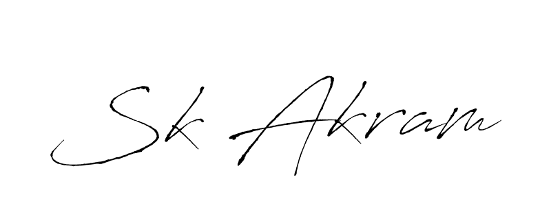 How to make Sk Akram signature? Antro_Vectra is a professional autograph style. Create handwritten signature for Sk Akram name. Sk Akram signature style 6 images and pictures png