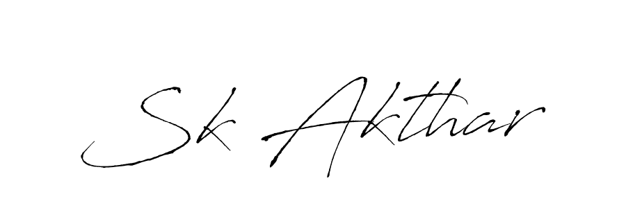 Create a beautiful signature design for name Sk Akthar. With this signature (Antro_Vectra) fonts, you can make a handwritten signature for free. Sk Akthar signature style 6 images and pictures png