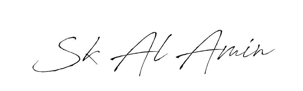 How to make Sk Al Amin name signature. Use Antro_Vectra style for creating short signs online. This is the latest handwritten sign. Sk Al Amin signature style 6 images and pictures png