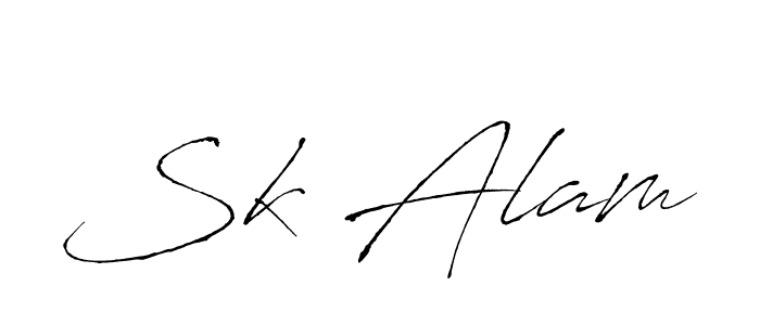 Create a beautiful signature design for name Sk Alam. With this signature (Antro_Vectra) fonts, you can make a handwritten signature for free. Sk Alam signature style 6 images and pictures png