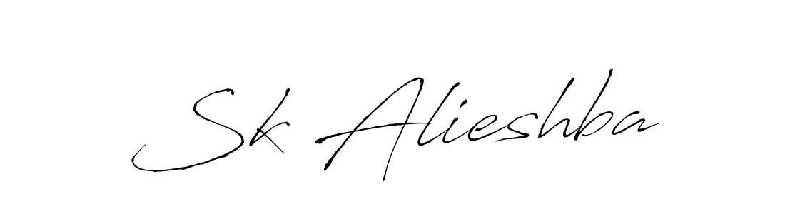 Create a beautiful signature design for name Sk Alieshba. With this signature (Antro_Vectra) fonts, you can make a handwritten signature for free. Sk Alieshba signature style 6 images and pictures png