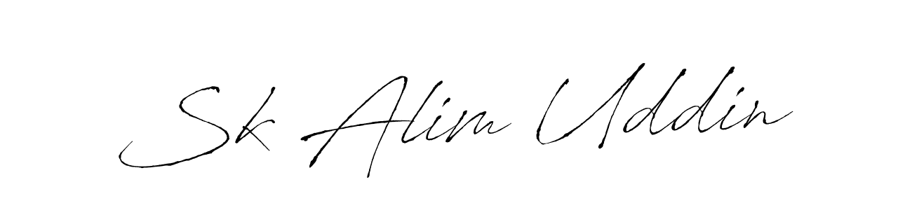 How to make Sk Alim Uddin name signature. Use Antro_Vectra style for creating short signs online. This is the latest handwritten sign. Sk Alim Uddin signature style 6 images and pictures png