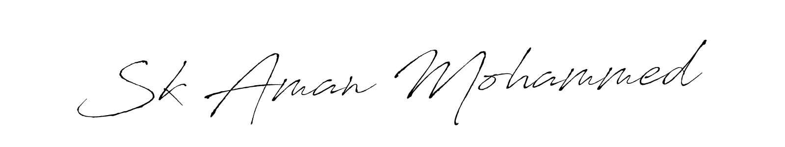 Create a beautiful signature design for name Sk Aman Mohammed. With this signature (Antro_Vectra) fonts, you can make a handwritten signature for free. Sk Aman Mohammed signature style 6 images and pictures png