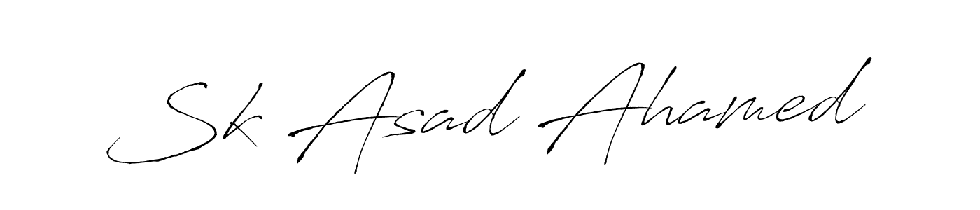 How to make Sk Asad Ahamed name signature. Use Antro_Vectra style for creating short signs online. This is the latest handwritten sign. Sk Asad Ahamed signature style 6 images and pictures png