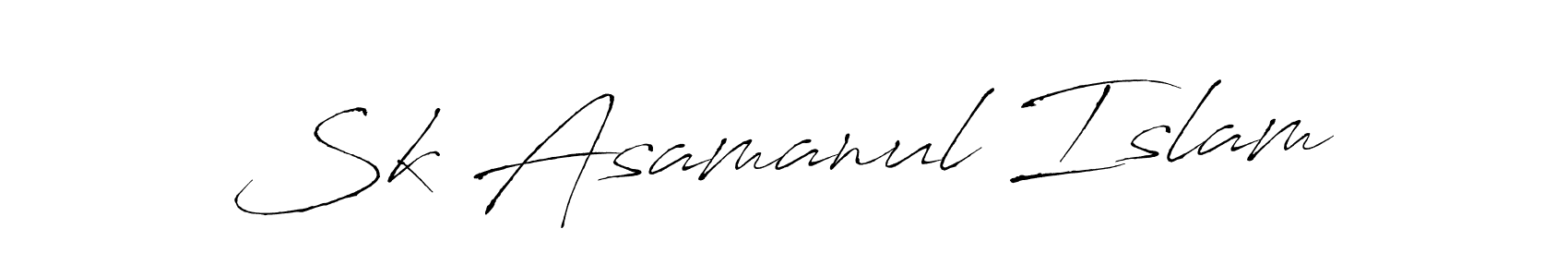 Create a beautiful signature design for name Sk Asamanul Islam. With this signature (Antro_Vectra) fonts, you can make a handwritten signature for free. Sk Asamanul Islam signature style 6 images and pictures png