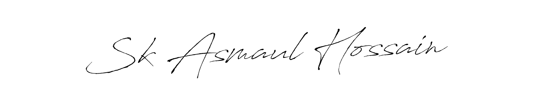 Make a beautiful signature design for name Sk Asmaul Hossain. With this signature (Antro_Vectra) style, you can create a handwritten signature for free. Sk Asmaul Hossain signature style 6 images and pictures png