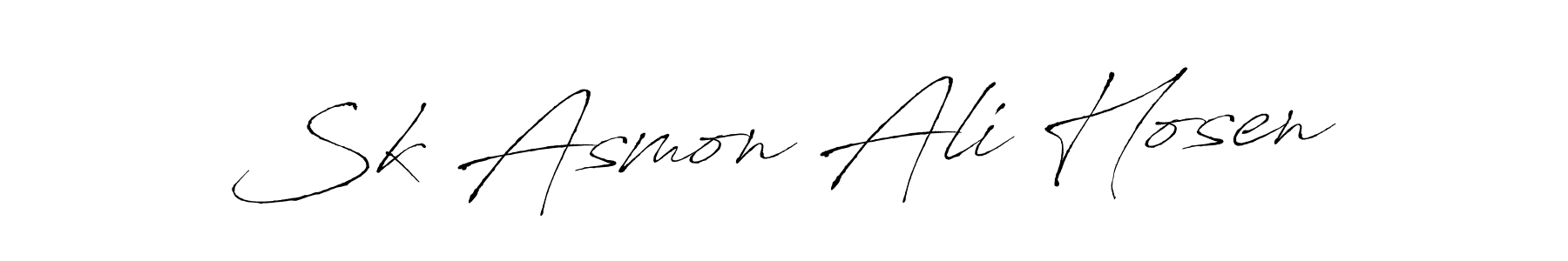 Create a beautiful signature design for name Sk Asmon Ali Hosen. With this signature (Antro_Vectra) fonts, you can make a handwritten signature for free. Sk Asmon Ali Hosen signature style 6 images and pictures png