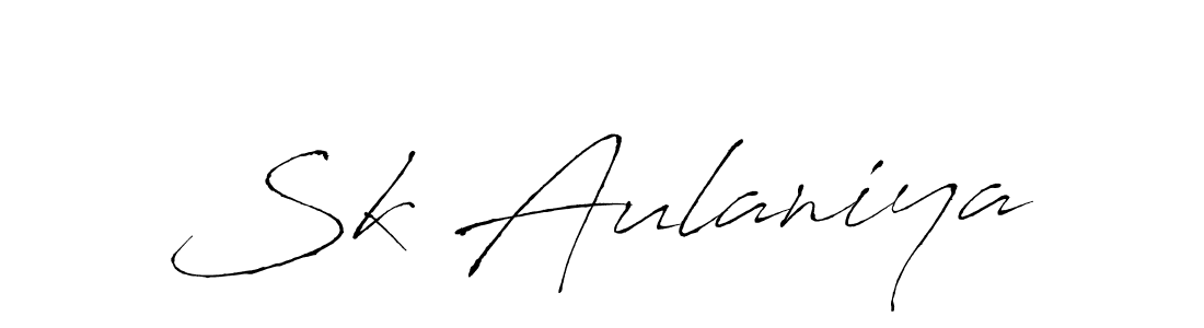 How to make Sk Aulaniya name signature. Use Antro_Vectra style for creating short signs online. This is the latest handwritten sign. Sk Aulaniya signature style 6 images and pictures png