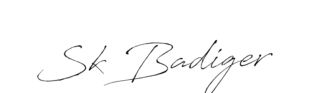 How to make Sk Badiger signature? Antro_Vectra is a professional autograph style. Create handwritten signature for Sk Badiger name. Sk Badiger signature style 6 images and pictures png