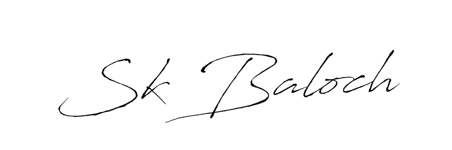 Design your own signature with our free online signature maker. With this signature software, you can create a handwritten (Antro_Vectra) signature for name Sk Baloch. Sk Baloch signature style 6 images and pictures png