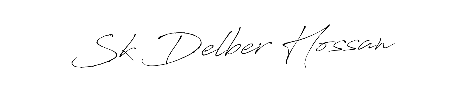Design your own signature with our free online signature maker. With this signature software, you can create a handwritten (Antro_Vectra) signature for name Sk Delber Hossan. Sk Delber Hossan signature style 6 images and pictures png