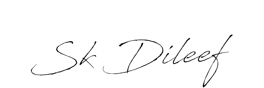 Antro_Vectra is a professional signature style that is perfect for those who want to add a touch of class to their signature. It is also a great choice for those who want to make their signature more unique. Get Sk Dileef name to fancy signature for free. Sk Dileef signature style 6 images and pictures png