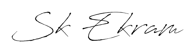 The best way (Antro_Vectra) to make a short signature is to pick only two or three words in your name. For converting this name Sk Ekram. Sk Ekram signature style 6 images and pictures png