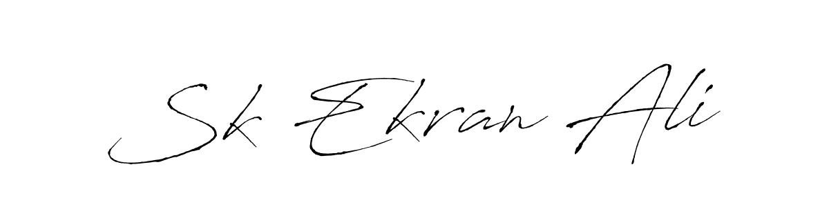 Make a beautiful signature design for name Sk Ekran Ali. With this signature (Antro_Vectra) style, you can create a handwritten signature for free. Sk Ekran Ali signature style 6 images and pictures png