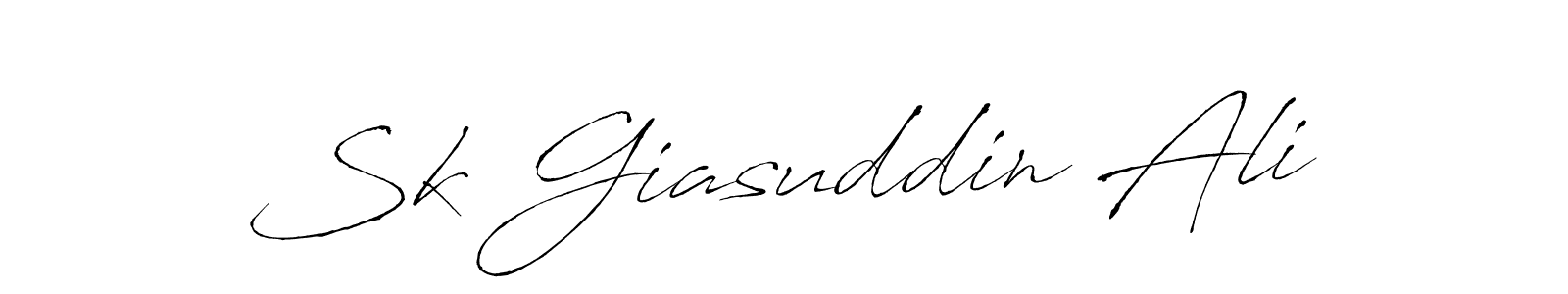 How to make Sk Giasuddin Ali name signature. Use Antro_Vectra style for creating short signs online. This is the latest handwritten sign. Sk Giasuddin Ali signature style 6 images and pictures png