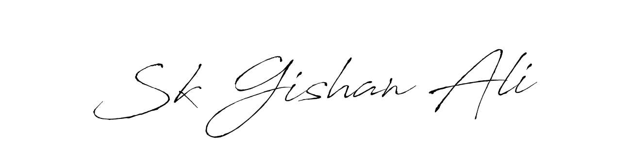 How to make Sk Gishan Ali name signature. Use Antro_Vectra style for creating short signs online. This is the latest handwritten sign. Sk Gishan Ali signature style 6 images and pictures png