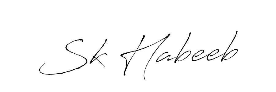 Make a beautiful signature design for name Sk Habeeb. With this signature (Antro_Vectra) style, you can create a handwritten signature for free. Sk Habeeb signature style 6 images and pictures png