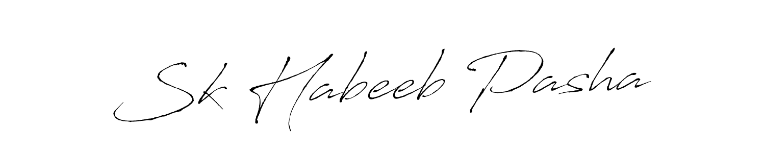 How to make Sk Habeeb Pasha name signature. Use Antro_Vectra style for creating short signs online. This is the latest handwritten sign. Sk Habeeb Pasha signature style 6 images and pictures png