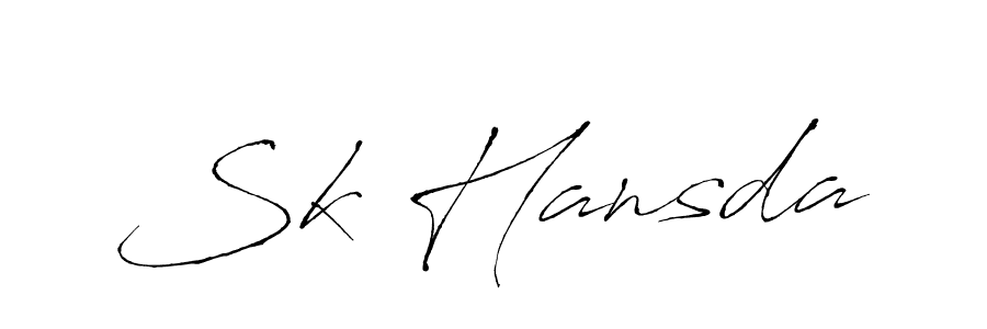 How to make Sk Hansda name signature. Use Antro_Vectra style for creating short signs online. This is the latest handwritten sign. Sk Hansda signature style 6 images and pictures png