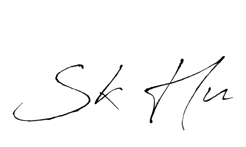 How to make Sk Hu name signature. Use Antro_Vectra style for creating short signs online. This is the latest handwritten sign. Sk Hu signature style 6 images and pictures png