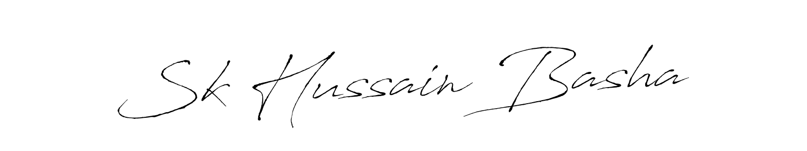 How to make Sk Hussain Basha name signature. Use Antro_Vectra style for creating short signs online. This is the latest handwritten sign. Sk Hussain Basha signature style 6 images and pictures png