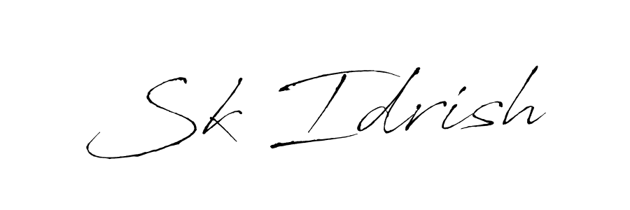 Use a signature maker to create a handwritten signature online. With this signature software, you can design (Antro_Vectra) your own signature for name Sk Idrish. Sk Idrish signature style 6 images and pictures png