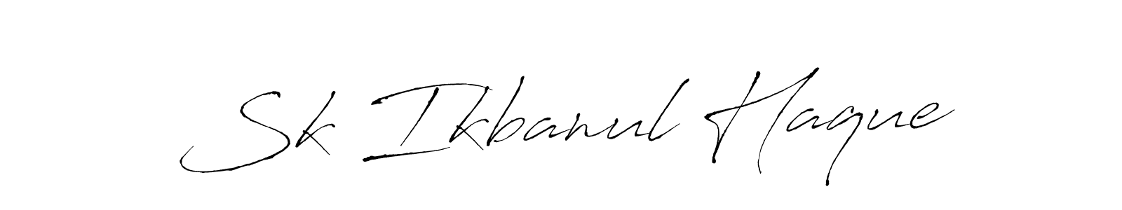 How to make Sk Ikbanul Haque name signature. Use Antro_Vectra style for creating short signs online. This is the latest handwritten sign. Sk Ikbanul Haque signature style 6 images and pictures png