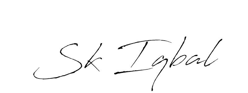 How to make Sk Iqbal name signature. Use Antro_Vectra style for creating short signs online. This is the latest handwritten sign. Sk Iqbal signature style 6 images and pictures png