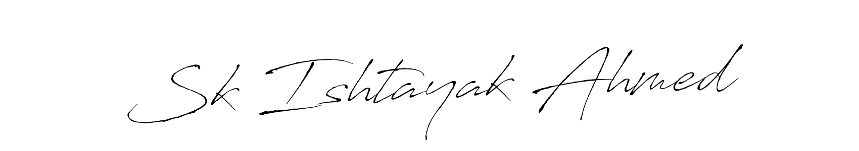 Sk Ishtayak Ahmed stylish signature style. Best Handwritten Sign (Antro_Vectra) for my name. Handwritten Signature Collection Ideas for my name Sk Ishtayak Ahmed. Sk Ishtayak Ahmed signature style 6 images and pictures png
