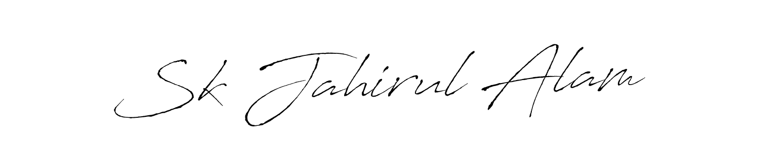 How to make Sk Jahirul Alam name signature. Use Antro_Vectra style for creating short signs online. This is the latest handwritten sign. Sk Jahirul Alam signature style 6 images and pictures png