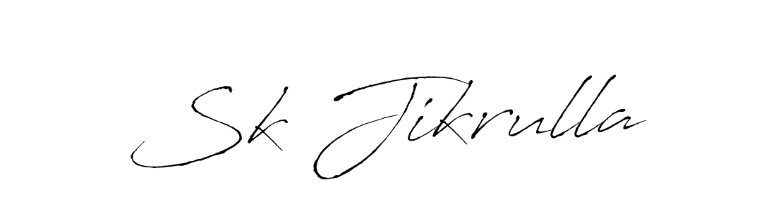 This is the best signature style for the Sk Jikrulla name. Also you like these signature font (Antro_Vectra). Mix name signature. Sk Jikrulla signature style 6 images and pictures png