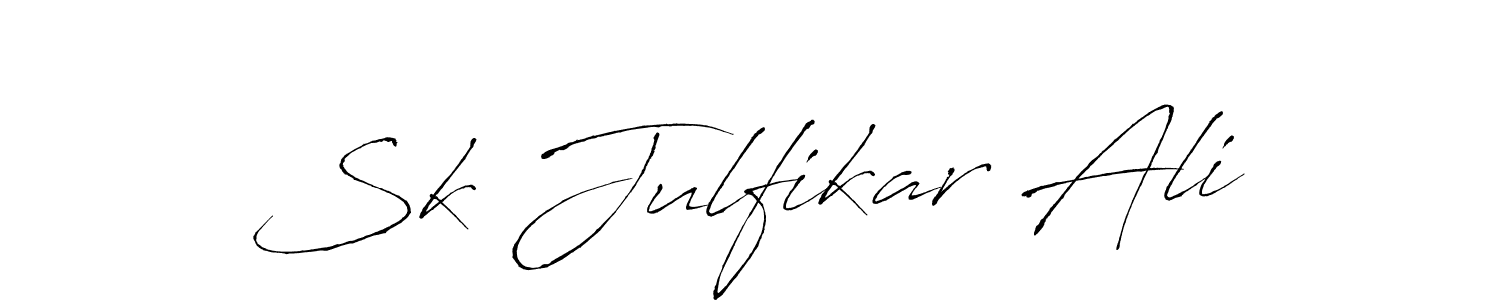 How to make Sk Julfikar Ali name signature. Use Antro_Vectra style for creating short signs online. This is the latest handwritten sign. Sk Julfikar Ali signature style 6 images and pictures png