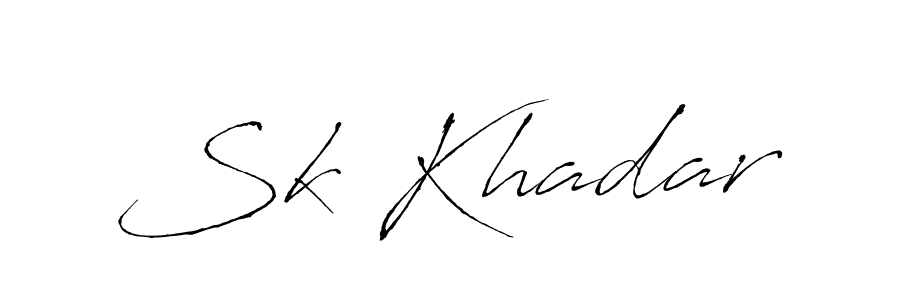 Similarly Antro_Vectra is the best handwritten signature design. Signature creator online .You can use it as an online autograph creator for name Sk Khadar. Sk Khadar signature style 6 images and pictures png