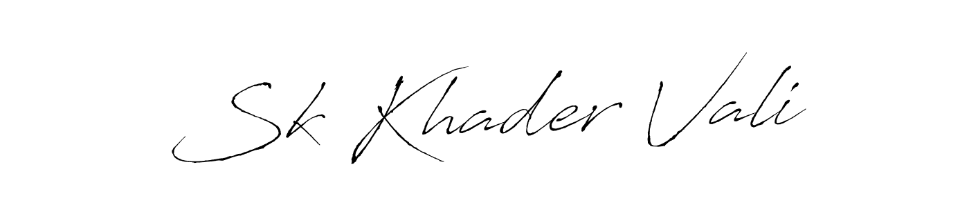 Create a beautiful signature design for name Sk Khader Vali. With this signature (Antro_Vectra) fonts, you can make a handwritten signature for free. Sk Khader Vali signature style 6 images and pictures png