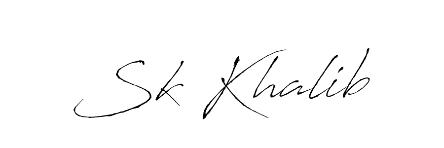 if you are searching for the best signature style for your name Sk Khalib. so please give up your signature search. here we have designed multiple signature styles  using Antro_Vectra. Sk Khalib signature style 6 images and pictures png