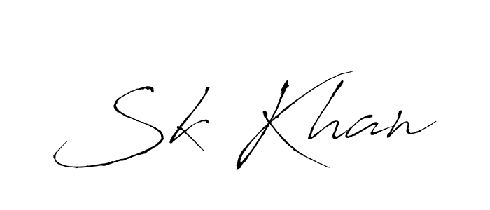 Design your own signature with our free online signature maker. With this signature software, you can create a handwritten (Antro_Vectra) signature for name Sk Khan. Sk Khan signature style 6 images and pictures png