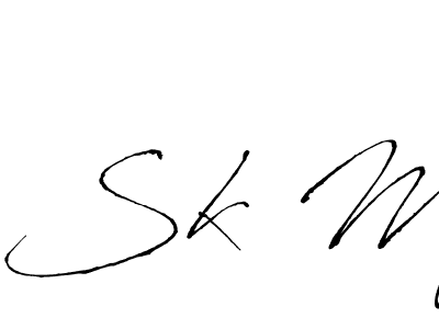 Sk M stylish signature style. Best Handwritten Sign (Antro_Vectra) for my name. Handwritten Signature Collection Ideas for my name Sk M. Sk M signature style 6 images and pictures png