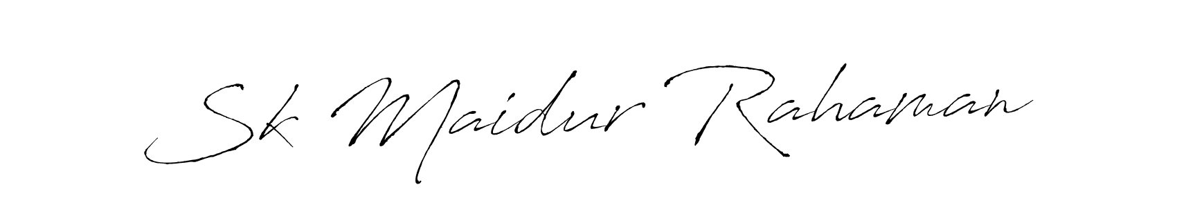 How to make Sk Maidur Rahaman name signature. Use Antro_Vectra style for creating short signs online. This is the latest handwritten sign. Sk Maidur Rahaman signature style 6 images and pictures png