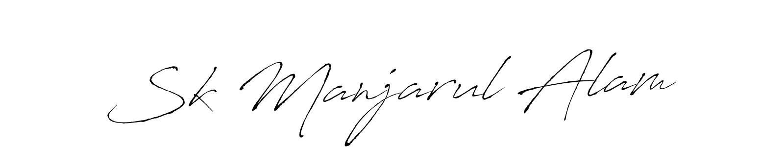 How to make Sk Manjarul Alam name signature. Use Antro_Vectra style for creating short signs online. This is the latest handwritten sign. Sk Manjarul Alam signature style 6 images and pictures png