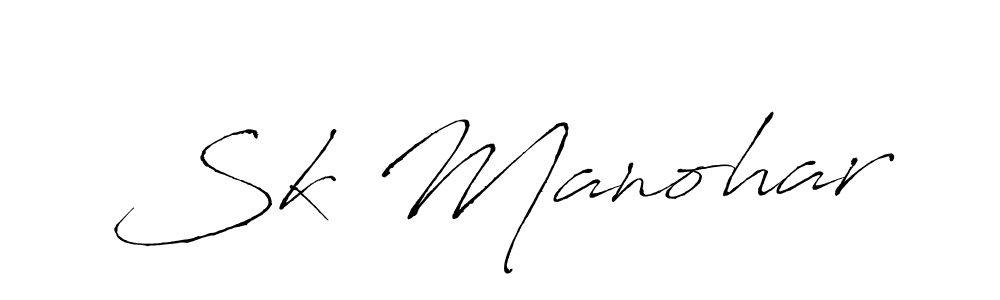 Use a signature maker to create a handwritten signature online. With this signature software, you can design (Antro_Vectra) your own signature for name Sk Manohar. Sk Manohar signature style 6 images and pictures png