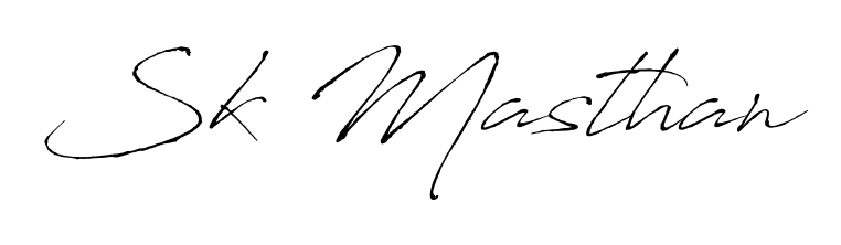 A modern signature idea for name Sk Masthan using Antro_Vectra font. Clean strokes and elegant curves make it stand out instantly. Sk Masthan signature style 6 images and pictures png