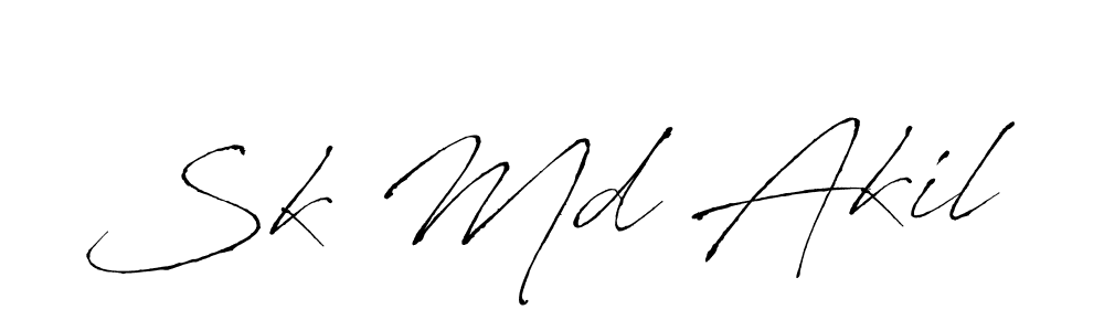 Sk Md Akil stylish signature style. Best Handwritten Sign (Antro_Vectra) for my name. Handwritten Signature Collection Ideas for my name Sk Md Akil. Sk Md Akil signature style 6 images and pictures png