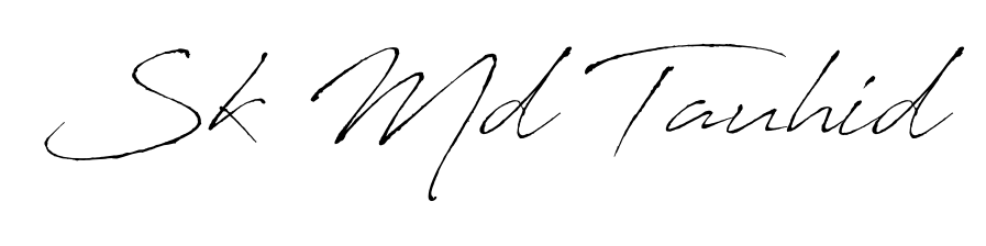 Enhance your business communications with Sk Md Tauhid signature in Antro_Vectra lettering. Clean, modern, and universally compatible. Sk Md Tauhid signature style 6 images and pictures png