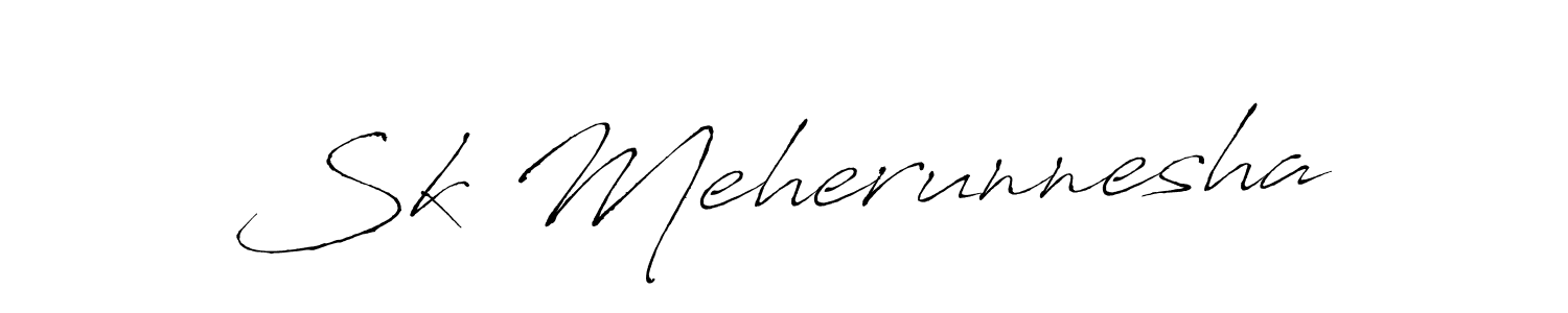 Make a beautiful signature design for name Sk Meherunnesha. With this signature (Antro_Vectra) style, you can create a handwritten signature for free. Sk Meherunnesha signature style 6 images and pictures png