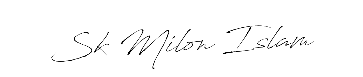 The best way (Antro_Vectra) to make a short signature is to pick only two or three words in your name. The name Sk Milon Islam include a total of six letters. For converting this name. Sk Milon Islam signature style 6 images and pictures png