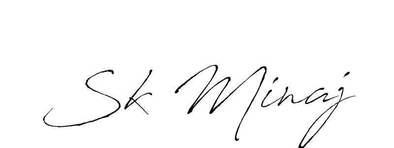 Also we have Sk Minaj name is the best signature style. Create professional handwritten signature collection using Antro_Vectra autograph style. Sk Minaj signature style 6 images and pictures png