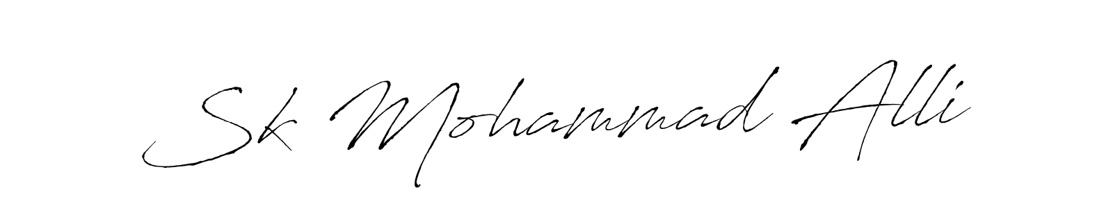 Sk Mohammad Alli stylish signature style. Best Handwritten Sign (Antro_Vectra) for my name. Handwritten Signature Collection Ideas for my name Sk Mohammad Alli. Sk Mohammad Alli signature style 6 images and pictures png